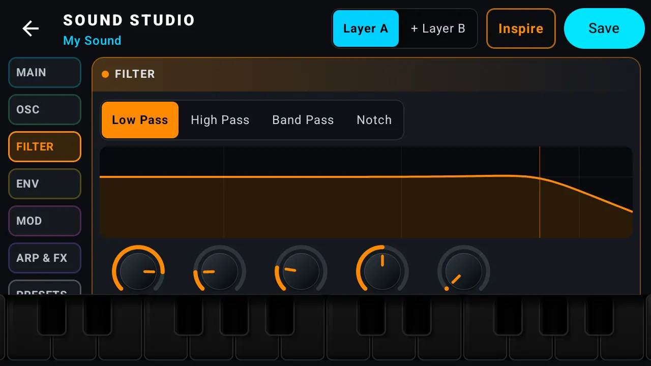 Sound Studio filter page